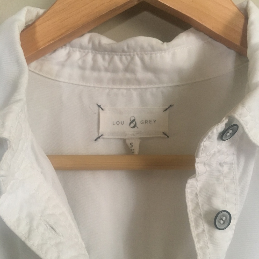 Lou & Grey Small 100% Cotton White Blouse
